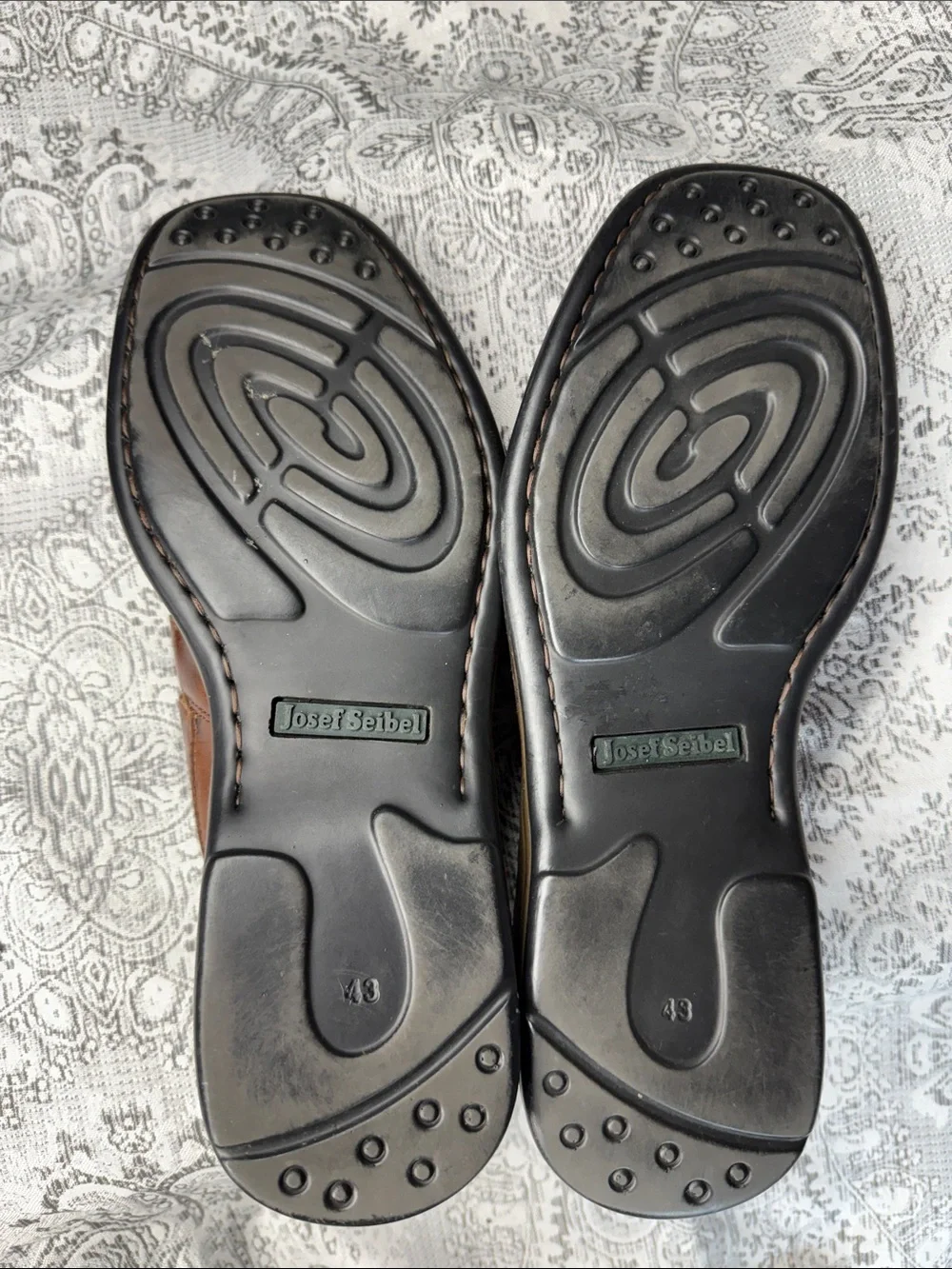 Josef Seibel Men's Brown Leather Fisherman Sandals - Size 43